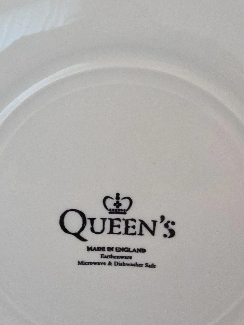 Queen's White Navy Floral Elegant Ceramic Dinner Plate Made in England